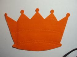 Crown Laser Cut Appliques (Size: with FUSIBLE - 4"W, Color: Orange )