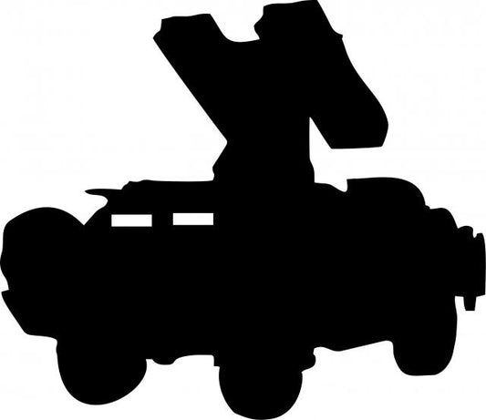 Missile Launcher Silhouettes Laser Cut Appliques (Size: with FUSIBLE - 9"H, Direction: facing left)