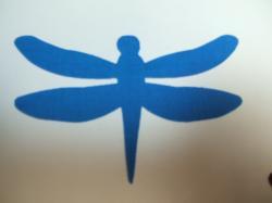 Dragonfly Laser Cut Appliques (Size: 6"W, Color: Blue  )