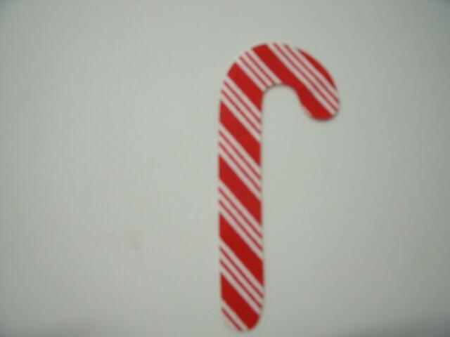 Christmas Candy Cane Laser Cut Appliques (Size: with FUSIBLE - 4"H, Color: Peppermint Stripe, Direction: Facing left)