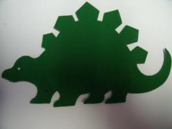 Dinosaur - Stegosaurus Laser Cut Appliques (Size: with FUSIBLE - 7"W, Color: Green , Direction: Facing left)