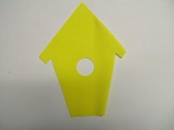 Birdhouse Laser Cut Appliques (Size: with FUSIBLE - 6"H, Color: Yellow )