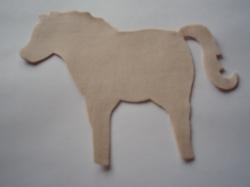 Horse Laser Cut Appliques (Size: with FUSIBLE - 4"H, Color: Tan/beige , Direction: Facing right)