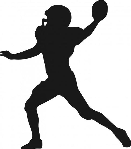 Football Quarterback Silhouette Laser Cut Appliques (Direction: facing left, Size: 10"H)