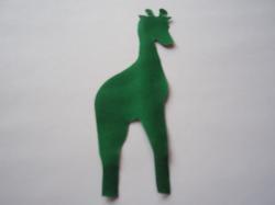 Giraffe Laser Cut Appliques (Size: with FUSIBLE - 4"H	, Color: Green  , Direction: Facing right)