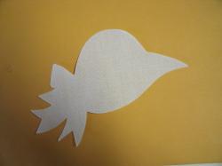 Hat / Sunbonnet Laser Cut Appliques (Size: 6"W, Color: White  , Direction: Facing right)