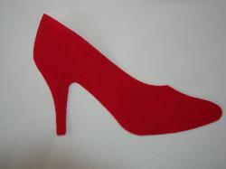 Shoe Die Cut Appliques (Size: with FUSIBLE - 5"W, Color: Red, Direction: Facing left)