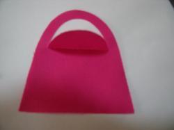 Purse Die Cut Appliques (Size: with FUSIBLE - 5"H, Color: Hot Pink)
