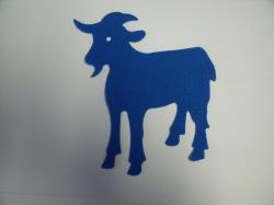Goat laser Cut Appliques (Size: 5"H, Color: Blue , Direction: Facing left)