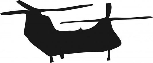 Helicopter #2 Blades Silhouette Laser Cut Appliques (Size: with FUSIBLE - 10"W, Direction: facing left)