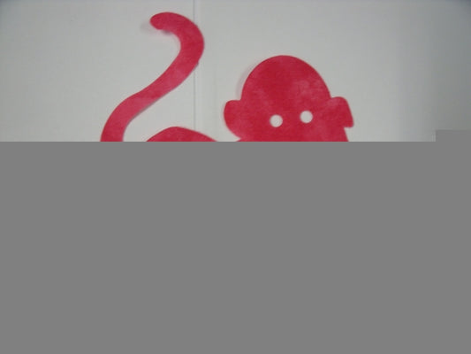 Monkey Laser Cut Appliques (Direction: Facing right, Size: 4"H	, Color: Tan/Beige )