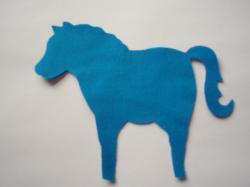 Horse Laser Cut Appliques (Size: with FUSIBLE - 6"H, Color: Blue , Direction: Facing left)