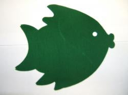 Fish Laser Cut Appliques (Size: 4"W, Color: Green , Driection: Facing left)