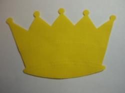 Crown Laser Cut Appliques (Size: with FUSIBLE - 5"W, Color: Yellow)