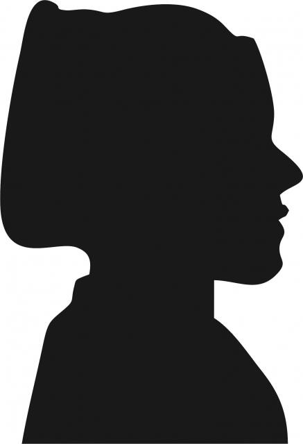 Amish Woman Portrait Silhouette Laser Cut Appliques (Size: with FUSIBLE - 8"H, Direction: facing right)