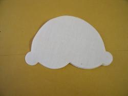 Ice Cream Scoop Laser Cut Appliques (Size: With FUSIBLE- 5"W, Color: White )