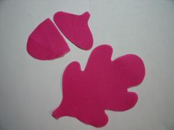 Acorn & Leaf Set Laser Cut Appliques (Size: with FUSIBLE - 4"H, Color: Hot Pink  )
