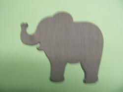 Elephant Laser Cut Appliques (Size: with FUSIBLE - 4"W, Color: Gray , Directon: Facing right)