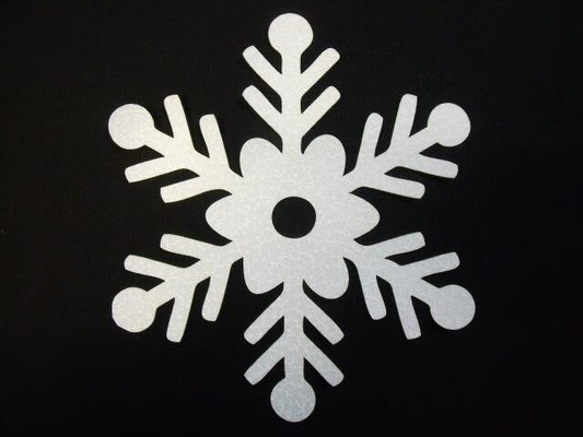 Snowflake Design #4 Laser Cut Appliques (Color: White Floral, Size: 6")
