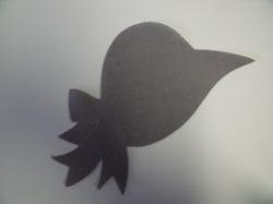 Hat / Sunbonnet Laser Cut Appliques (Size: with FUSIBLE - 5"W, Color: Gray  , Direction: Facing left)