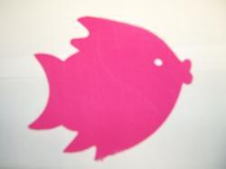 Fish Laser Cut Appliques (Size: 6"W, Color: Hot Pink  , Driection: Facing left)