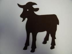 Goat laser Cut Appliques (Size: 6"H, Color: Brown  , Direction: Facing left)