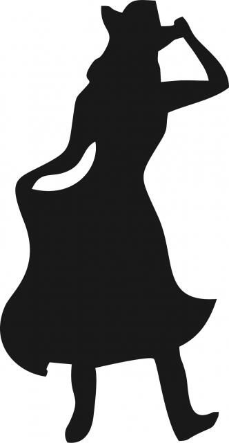 Cheyenne Dancing Silhouette Laser  Cut Appliques (Size: 10"H, Direction: facing right)