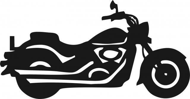 Motorcycle Silhouette Laser Cut Appliques (Size: with FUSIBLE - 9"W, Direction: facing right)