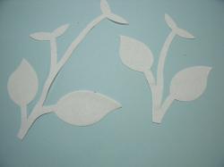 Flower Stem w/Leaf Laser Cut Applique Sets (Size: set, Color: White)