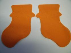 Baby Bootie Pair Laser Cut Appliques (Size: with FUSIBLE - 6"H, Color: Orange )