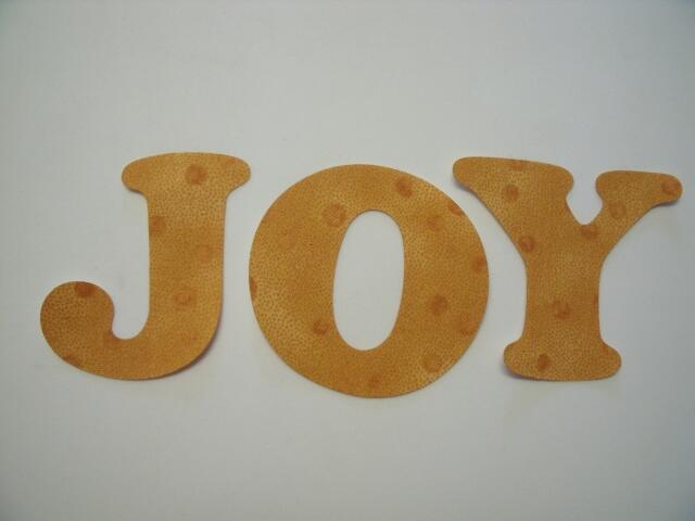 Christmas JOY Letters Laser Cut Appliques (Size: 5"H, Color: Gold w/Bubbles)
