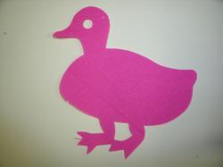 Duck Laser Cut Appliques (Size: 5"H, Color: Hot Pink , Direction: Facing left)