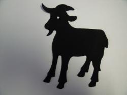 Goat laser Cut Appliques (Size: 4"H, Color: Black  , Direction: Facing left)