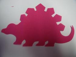 Dinosaur - Stegosaurus Laser Cut Appliques (Size: with FUSIBLE - 5"W, Color: Hot Pink  , Direction: Facing left)