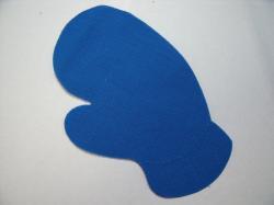 Mitten Laser Cut Appliques (Size: 4"H	, Color: Blue  , Direction: Facing right)