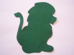 Lion Laser Cut Appliques (Size: with FUSIBLE - 4"H	, Color: Green  , Direction: Facing right)