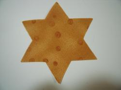 Star of David Die Cut Appliques (Size: with FUSIBLE - 6", Color: Tonal - Gold Baubles)