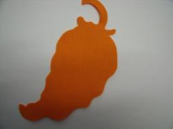 Chili Pepper Laser Cut Appliques (Size: With FUSIBLE- 4"H, Color: Orange  , Direction: Facing right)