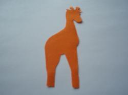 Giraffe Laser Cut Appliques (Size: 4"H	, Color: Orange  , Direction: Facing left)