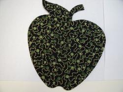 Christmas Apple Laser Cut Appliques (Size: 5"H, Color: Black baubles & Beads)
