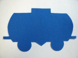 Train Tank Car Laser Cut Appliques (Size: 4"H, Color: Blue  )