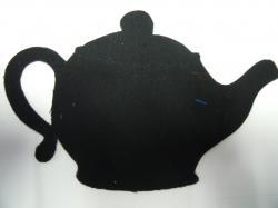 Teapot Laser Cut Appliques (Size: 4"W, Color: Black  )