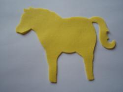 Horse Laser Cut Appliques (Size: 4"H, Color: Yellow  , Direction: Facing left)