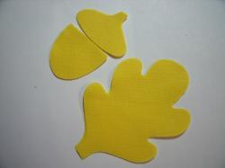Acorn & Leaf Set Laser Cut Appliques (Size: with FUSIBLE - 4"H, Color: Yellow  )