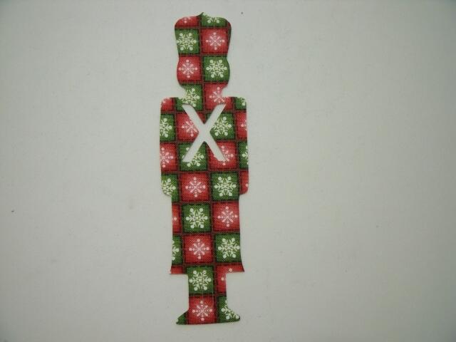 Christmas Toy Soldier Laser Cut Appliques (Size: with FUSIBLE - 6"H	, Color: Pink & Green Snowflakes)