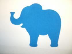 Elephant Laser Cut Appliques (Size: 5"W, Color: Blue  , Directon: Facing left)