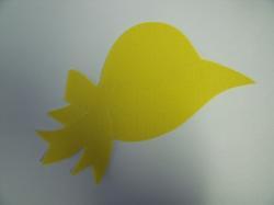 Hat / Sunbonnet Laser Cut Appliques (Size: with FUSIBLE - 5"W, Color: Yellow , Direction: Facing right)