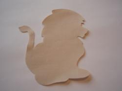Lion Laser Cut Appliques (Size: with FUSIBLE - 4"H	, Color: Tan/Beige  , Direction: Facing left)