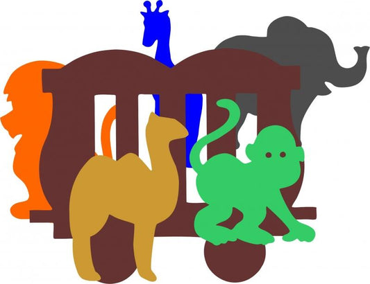 KIT - Zoo Car & Animals Laser Cut Appliques (Price: Group of 7)