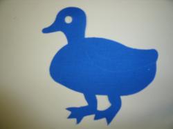 Duck Laser Cut Appliques (Size: with FUSIBLE - 6"H, Color: Blue , Direction: Facing left)